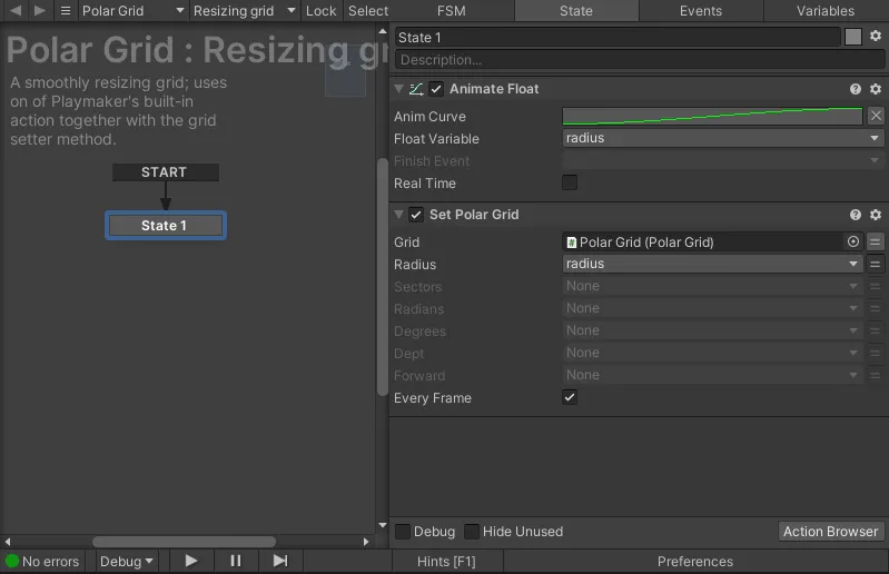 Screenshot of an FSM with a polar grid setter