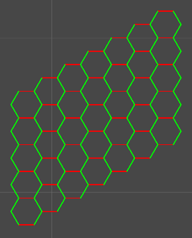 Screenshot of rhombic hex arrangement